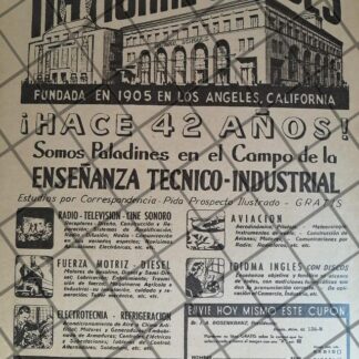CARTEL PUBLICITARIO RETRO ESCUELAS NATIONAL SCHOOLS 1947