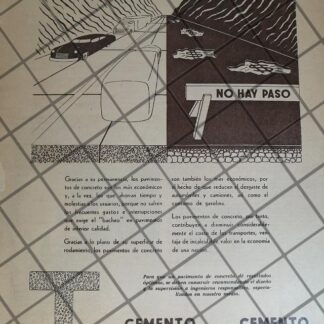 CARTEL PUBLICITARIO ANTIGUO CEMENTO TOLTECA 1950 /1038