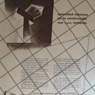 CARTEL PUBLICITARIO ANTIGUO CEMENTO TOLTECA 1950 /1037