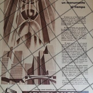 CARTEL ANTIGUO ART DECO CEMENTO TOLTECA 1951 /1035