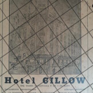 CARTEL PUBLICITARIO ANTIGUO HOTEL GILLOW 1948 /RARO