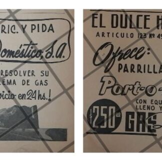 CARTEL ANTIGUO ORIGINAL GAS DOMESTICO S.A 1948 /1034