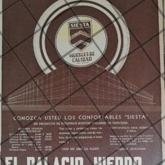 CARTEL ANTIGUO TIENDA EL PALACIO DE HIERRO 1945 /1029