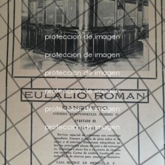 CARTEL ANTIGUO BANCO EULALIO ROMAN 1926 /MUY RARO