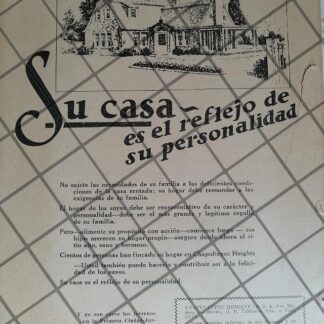 CARTEL ANTIGUO COLONIA CHAPULTEPEC HEIGTHS 1926 /1025