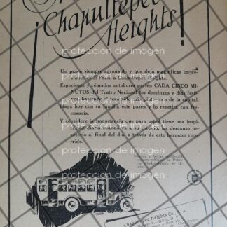 CARTEL ANTIGUO COLONIA CHAPULTEPEC HEIGTHS 1926 /1024