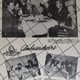 CARTEL ANTIGUO RESTAURANT AMBASSADEURS 1946
