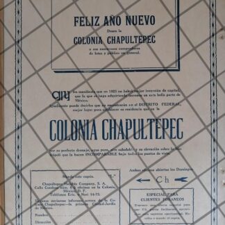 CARTEL ANTIGUO NACE COLONIA LOMAS DE CHAPULTEPEC 1922 HEIGHTS