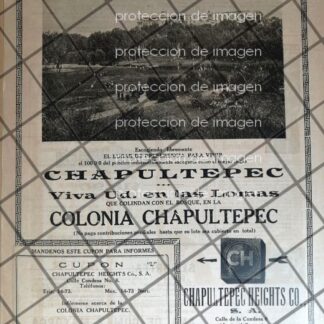 CARTEL ANTIGUO NACE LA COLONIA LOMAS DE CHAPULTEPEC 1922