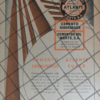 AFICHE ANTIGUO CEMENTOS DEL NORTE , MONTERREY 1960 /1016
