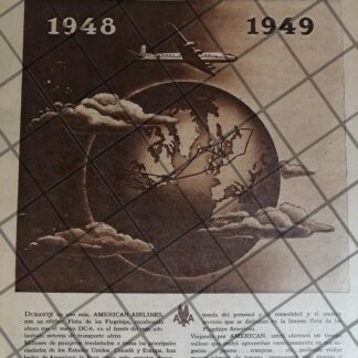 AFICHE ANTIGUO AMERICAN AIRLINES 1949 /1016