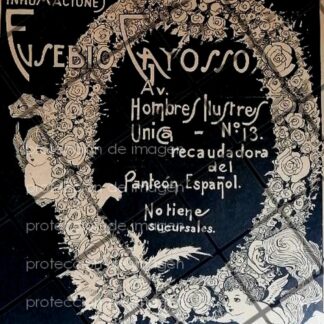 CARTEL ANTIGUO FUNERALES EUSEBIO GAYOSSO 1919