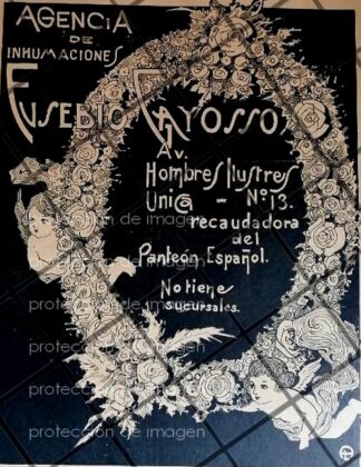 CARTEL ANTIGUO FUNERALES EUSEBIO GAYOSSO 1919
