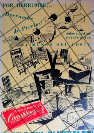 CARTEL ANTIGUO MUEBLERIA CUAUHTEMOC 1953 D.F. 1003