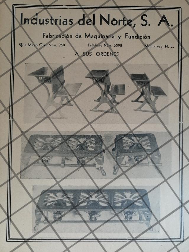 CARTEL ANTIGUO. INDUSTRIAS DEL NORTE. S.A MONTERREY 1943