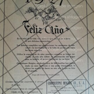 PUBLICIDAD ANTIGUA BIENES RAICES CHAPULTEPEC HEIGHTS 1927