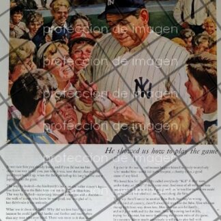 CARTEL ANTIGUO ORIGINAL CON BABY RUTH 1950 /RARO