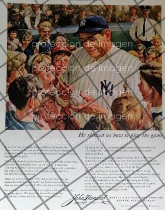 CARTEL ANTIGUO ORIGINAL CON BABY RUTH 1950 /RARO