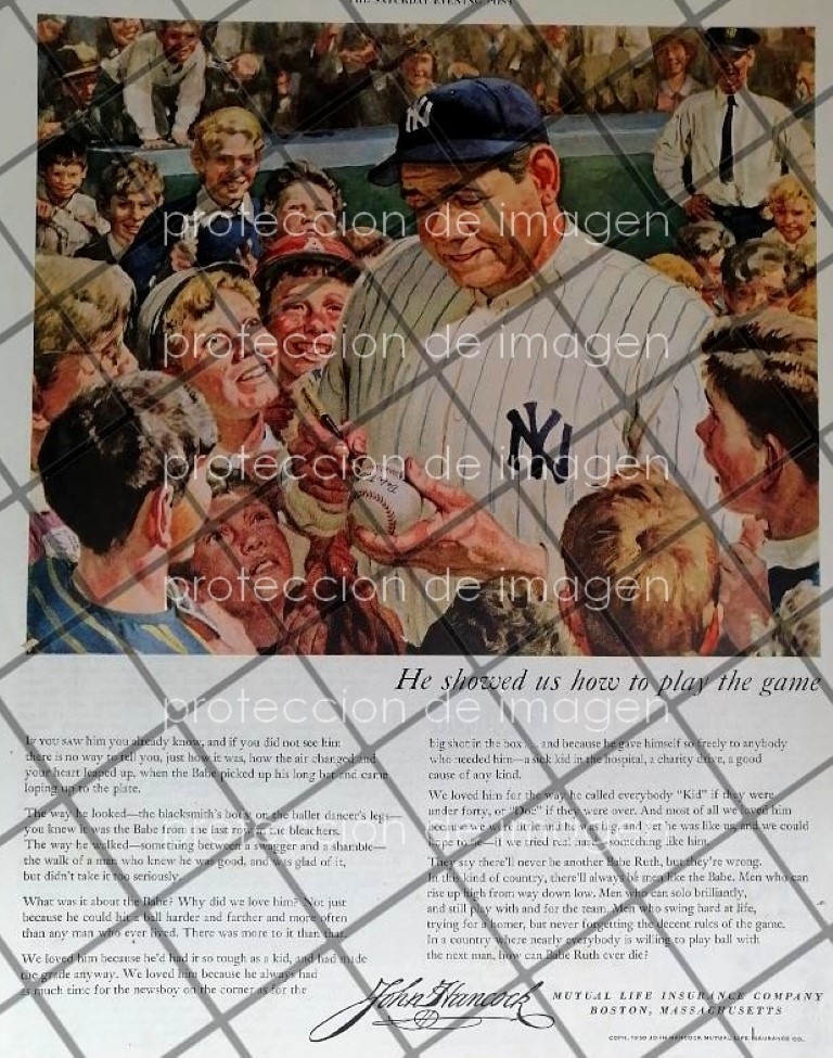 CARTEL ANTIGUO ORIGINAL CON BABY RUTH 1950 /RARO