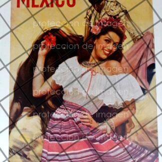 CARTEL ANTIGUO DEPARTAMENTO DE TURISMO MEXICO 1950/RARO