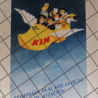 CARTEL ANTIGUO CIA. REAL HOLANDESA DE AVIACION. KLM 1949