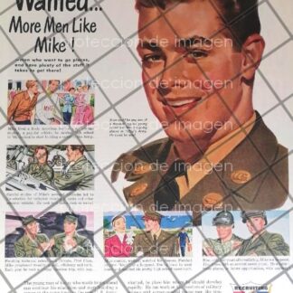 CARTEL ANTIGUO RECLUTAMIENTO MILITAR DE U.S.A. 1950