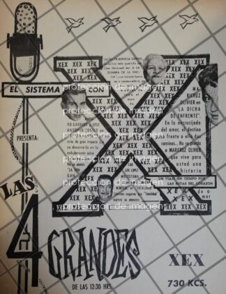 AFICHE ANTIGUO RADIO DIFUSORA W.E.X Y ARTISTAS 1945 124