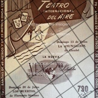 AFICHE ANTIGUO RADIO DIFUSORA X.E.X 1952 122