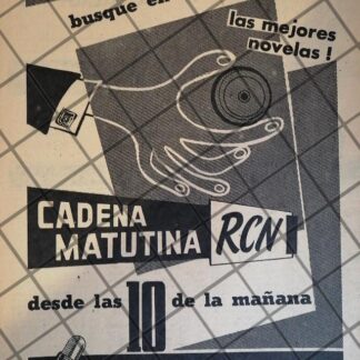 AFICHE ANTIGUO RADIO DIFUSORA RADIO CADENA NACIONAL 1956 118