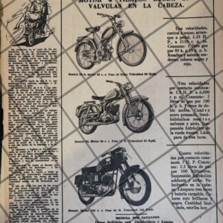 CARTEL PUBLICITARIO RETRO MOTOCICLETAS DUCATI 1956 618