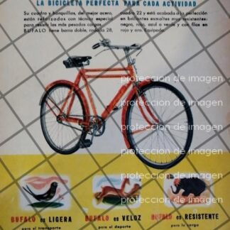 CARTEL PUBLICITARIO ANTIGUO BICICLETAS BUFALO 1953 615