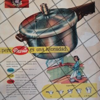 CARTEL PUBLICITARIO ANTIGUO OLLAS PRESTO 1953 614