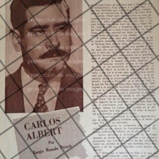 AFICHE ANTIGUO LOCUTOR. CARLOS ALBERT STRAFFON 1953