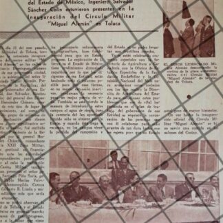 AFICHE ANTIGUO INAUGURAN COLEGIO MILITAR DE PACHUCA. 1951