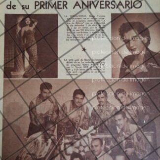 AFICHE ANTIGUO RADIO DIFUSORA X.E.X CELEBRA 1ER ANIVERSARIO. 1952