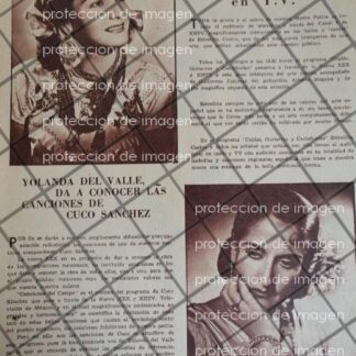 AFICHE ANTIGUO CANTANTES YOLANDA DEL VALLE Y ESTRELLITA CASTRO