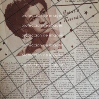 AFICHE ANTIGUO LA CANTANTE. GRACIELA RESENDIZ 1952