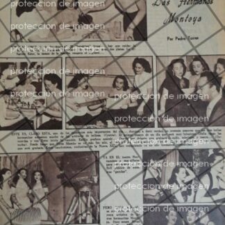 AFICHE ANTIGUO LAS HERMANAS MONTOYA, CANTANTES 1953