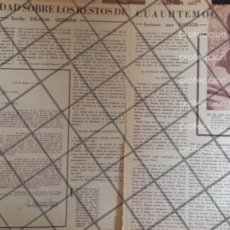 AFICHE ANTIGUO VERDAD DE LOS RESTOS DE CUAUHTEMOC 1952