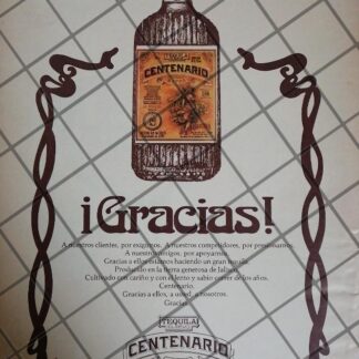 CARTEL PUBLICITARIO RETRO. TEQUILA CUERVO CENTENARIO 1977 /634