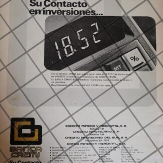 CARTEL ANTIGUO BANCA CREMI 1978 1101