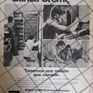 CARTEL ANTIGUO BANCA CREMI 1978 1100