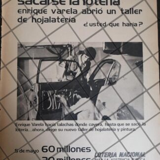 AFICHE ANTIGUO ORIGINAL LOTERIA NACIONAL 1970 /187
