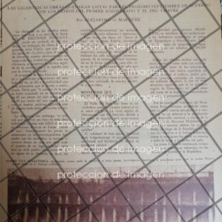 AFICHE ANTIGUO CONSTRUYEN LA PRESA FALCON 1953