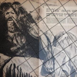 AFICHE ANTIGUO AVISTAMIENTO DE PIE GRANDE (YETI) 1956