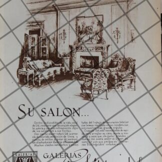 CARTEL ANTIGUO ORIGINAL GALERIAS CHIPPENDALE 1948