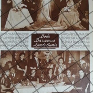 AFICHE RETRO BODA. GURRIA BARCENAS 1948