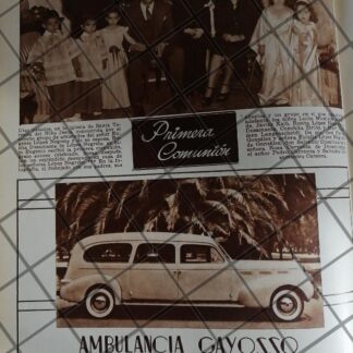 CARTEL ANTIGUO SERVICIO AMBULANCIAS GAYOSSO 1948