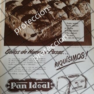 CARTEL ANTIGUO. BOLLOS DE PAN IDEAL S.A 1948