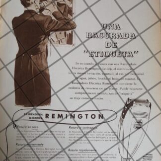 CARTEL ANTIGUO. RASURADORA REMINGTON 1948